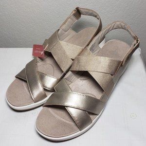 Life Stride Sedey Nee3 Gold Open Toe Slingback